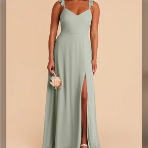 BIRDY GREY DORIS DRESS IN SAGE CHIFFON, SIZE M